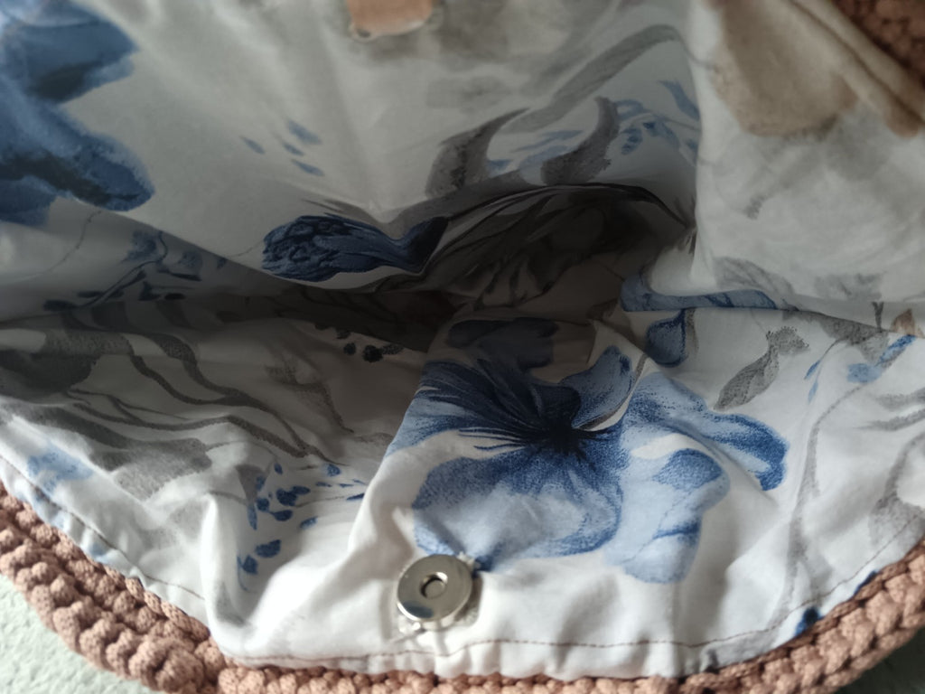 Sabléa sac cabas beige biscuit détail anses marrons
