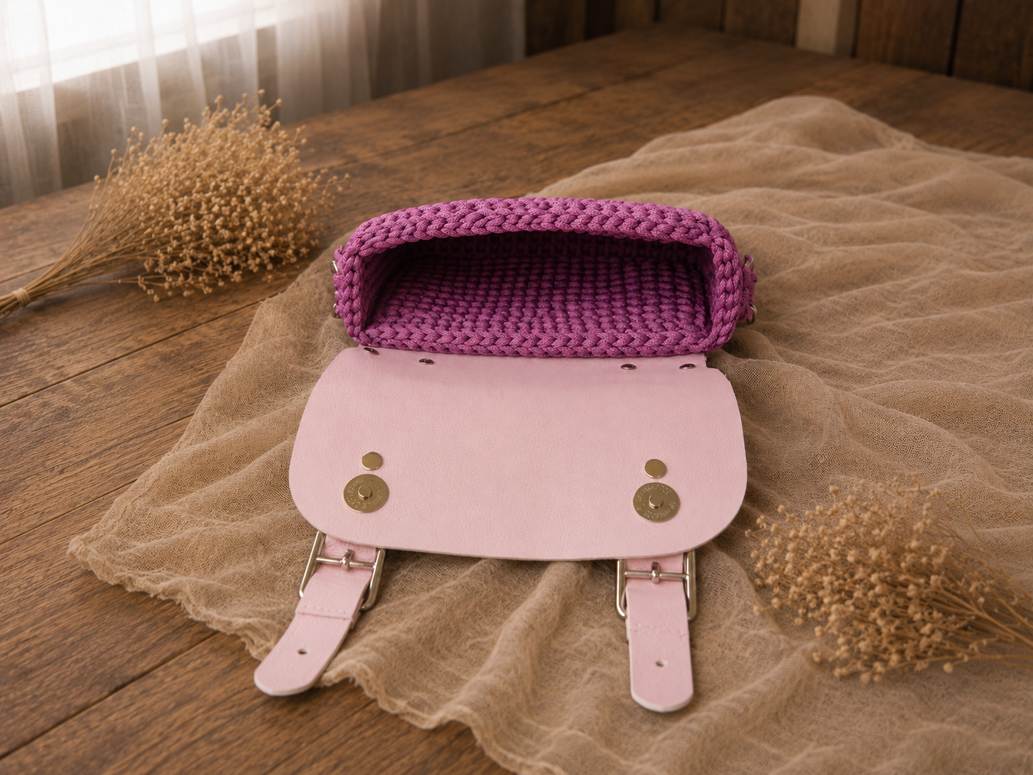 Éclat Lilas sac bandoulière détail chaîne argentée