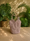 Inaya shopper bag crocheté anses en cuir fait main ArtemCréations