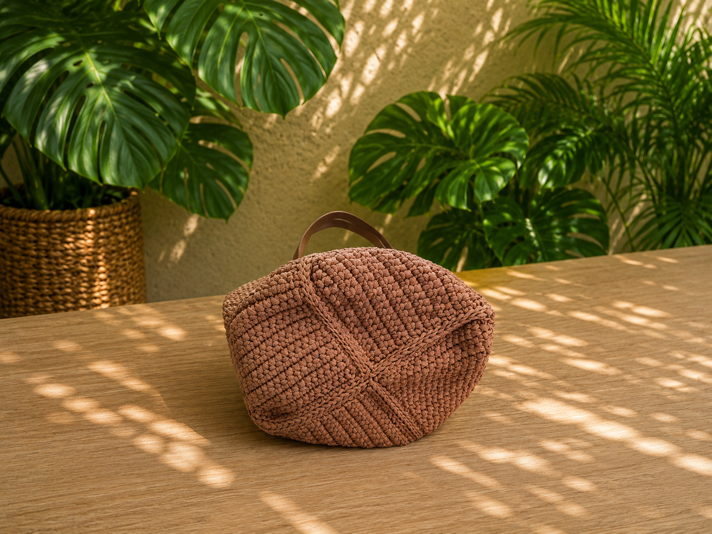 Inaya shopper bag crocheté intérieur