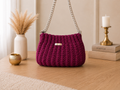 Aveline sac bandoulière élégance vine rouge crochet fait main ArtemCréations