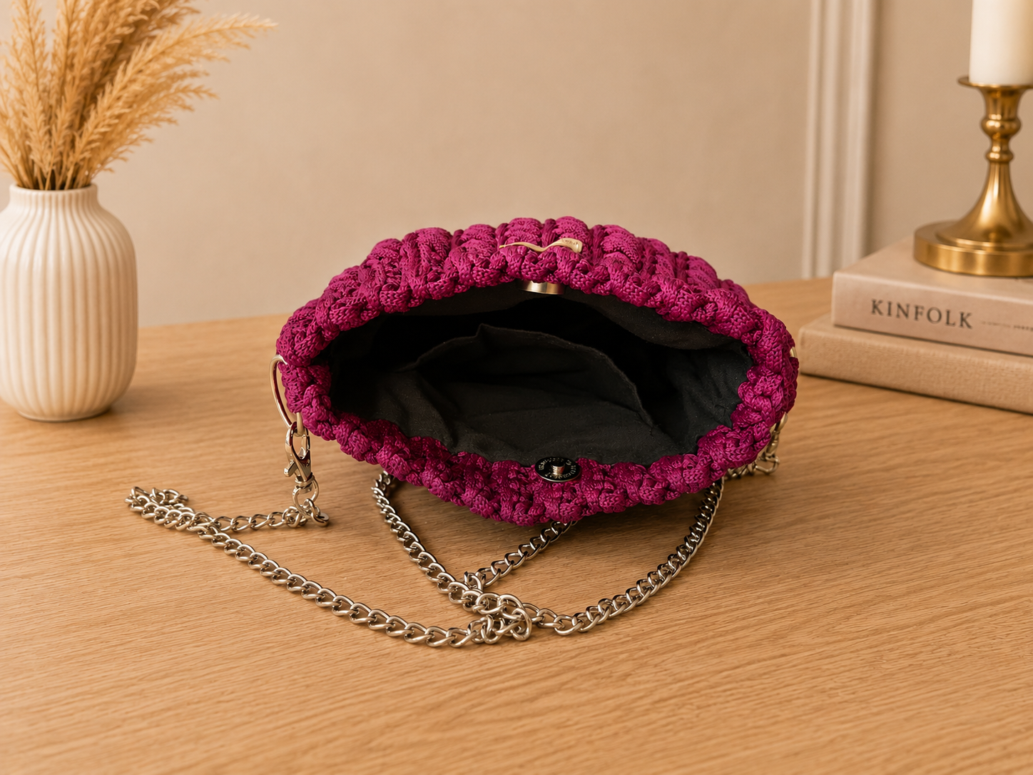 Aveline sac bandoulière rouge détail crochet
